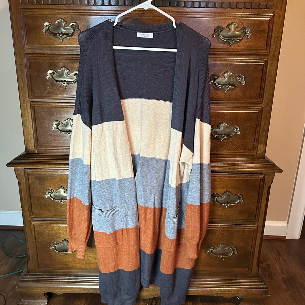 Striped Colorblock Cardigan